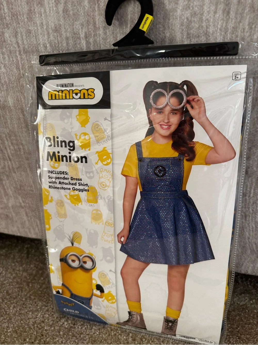 Spirit Halloween - Bling Minion Girls Yellow & Blue Costume